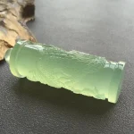Carved Light green talisman pendant, view 3