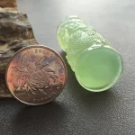 Carved Light green talisman pendant, view 4