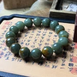 Moss Ember green bead bracelet, view 2